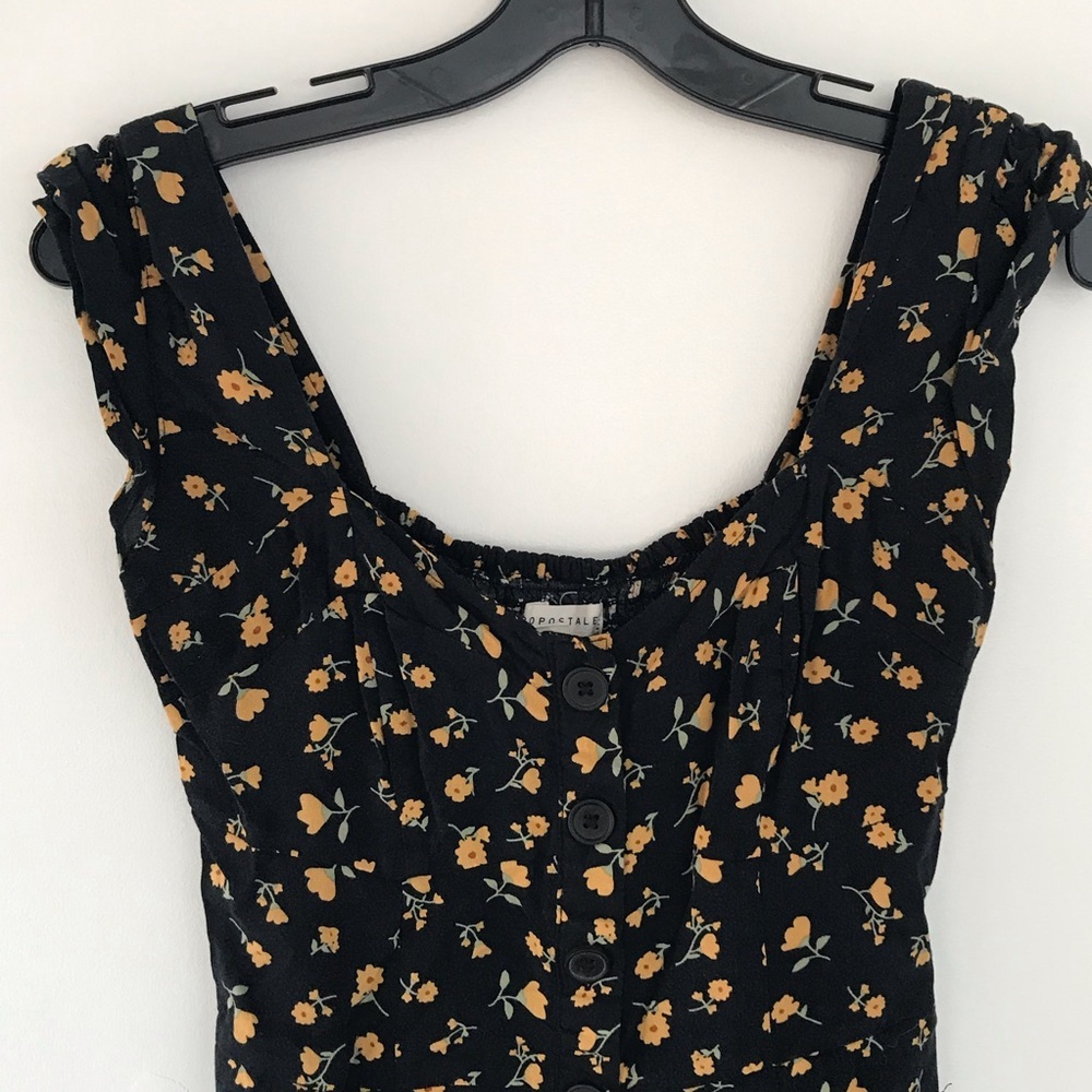 Dark Academia Romantic Floral Button Down Mini Dress size Small - Picture 2 of 8